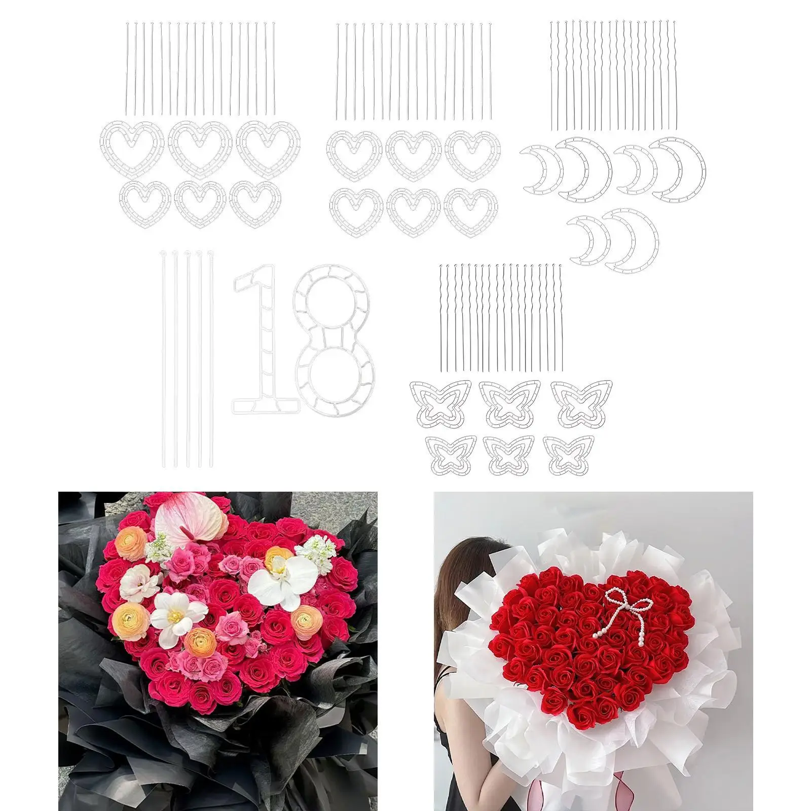 Flower Arrangement Holder Wreath Making Form Craft Accessories DIY New Year Home Decor Valentines Garden Flower Wreath Frame
