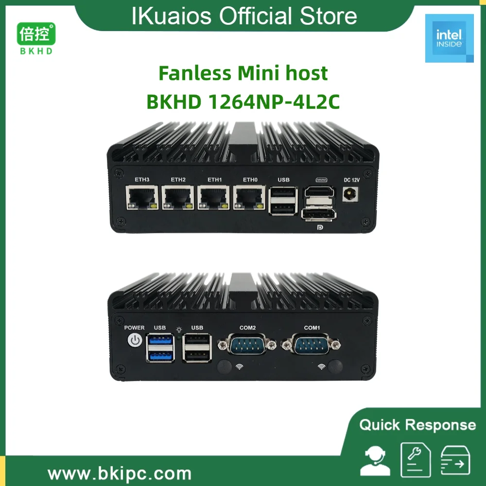 Ikuaios lüfter loser mini ipc n100 prozessor 4x2,5 gbe kompatibler pfsense linux ubuntu windows für iot machine vision g30x 4 l2c