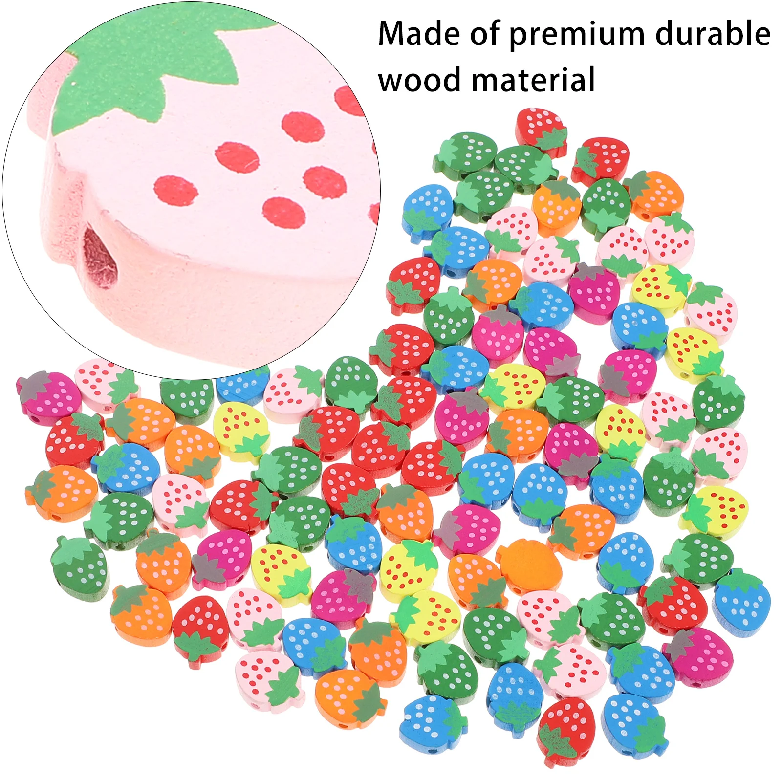 

1Set Strawberry Shape Flat Base Multi-Color String Beads DIY Jewelry Making Supplies Loose Beads for Bracelets Necklace Crafts