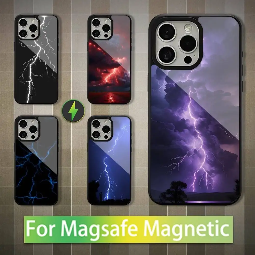 

Nature Thunderbolt Lightning Phone Case For iPhone 16,15,14,13,12,11,Pro,Max,Plus,Mini,Magsafe,Magnetic Wireless Charging Case