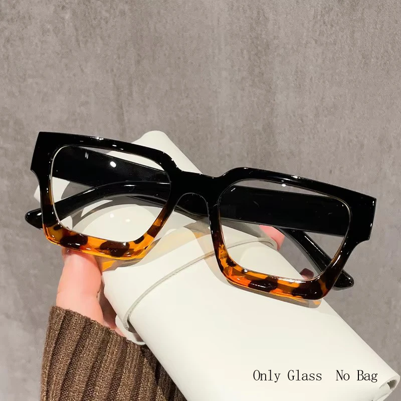 

Texture Thick Edge Square Frame Decoration Street Wear Flat Mirror European And American Anti-blue Glasses
