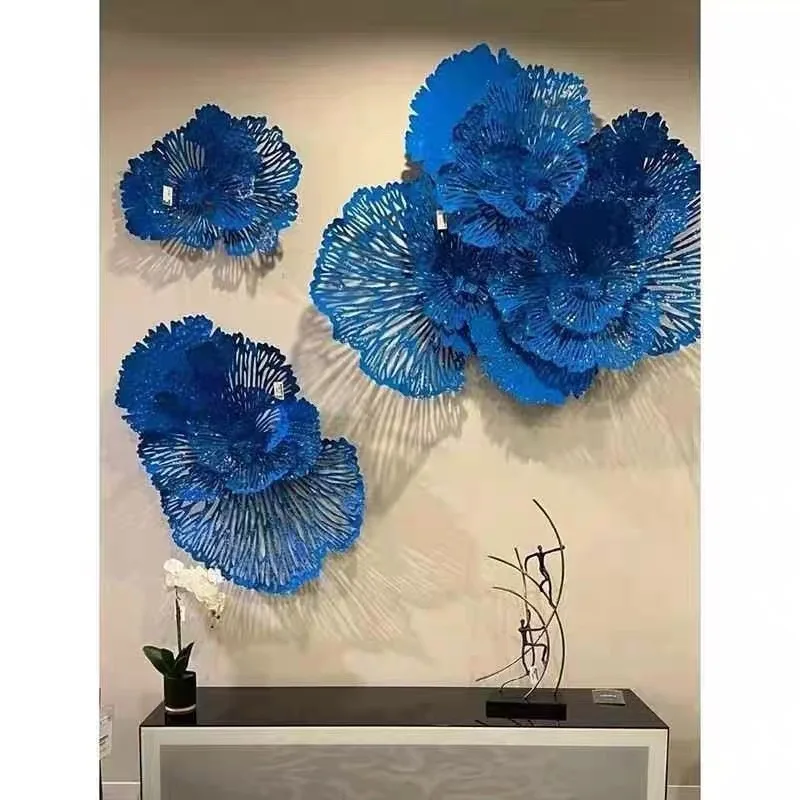 Modern light luxury sofa background wall decoration living room pendant front desk restaurant three-dimensional