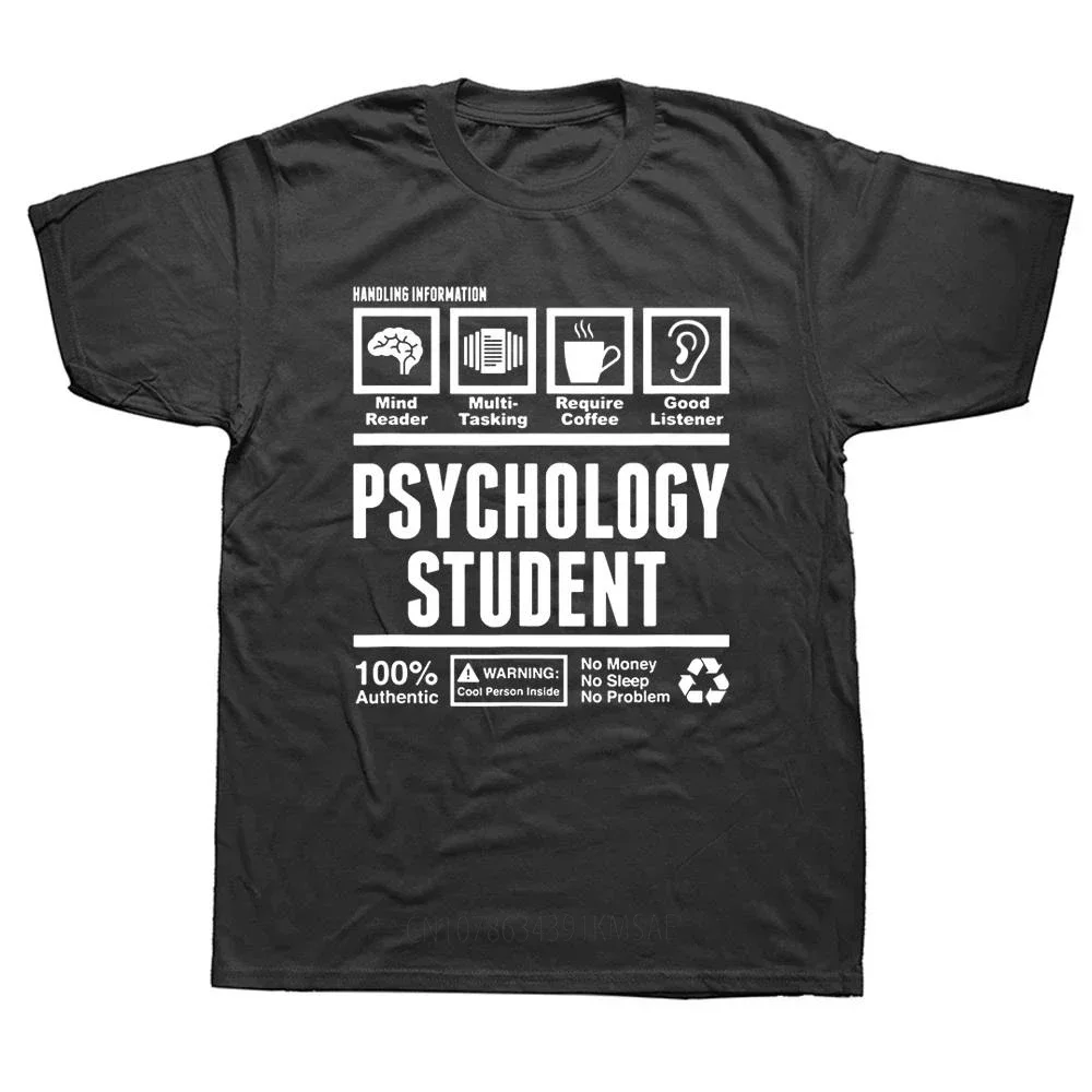 Graphic Cotton Streetwear Short Sleeve Harajuku T-shirt Mens Clothing Funny Psychology Student Handling Information T Shirts