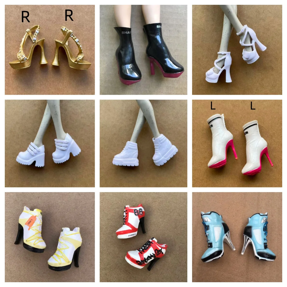 

DIY Rainbow Doll Boots High Heels Colorful Sandals Original Doll Parts Accessories for Creative Playtime