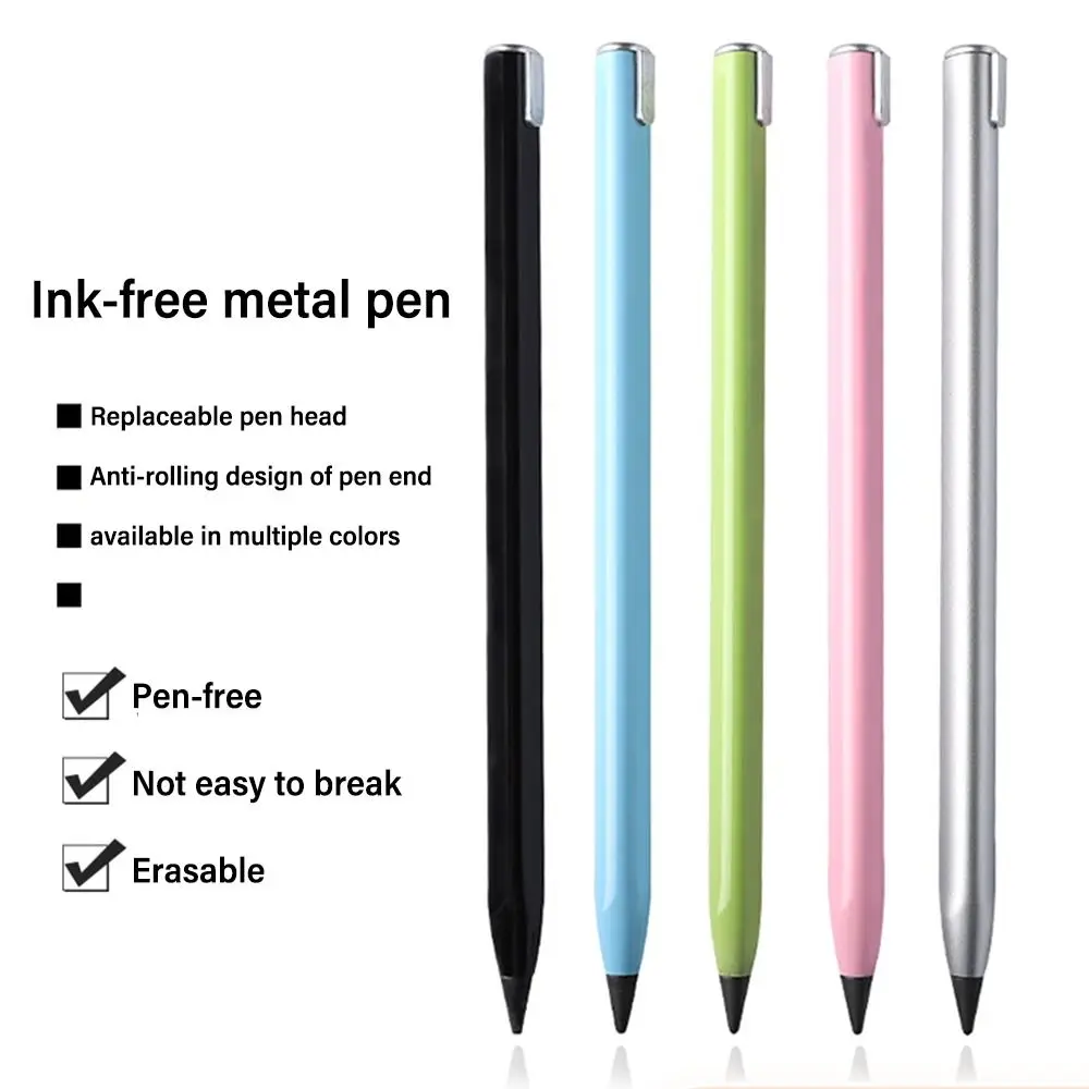 Металлический карандаш без чернил, экологически чистый карандаш для письма без чернил HB, инструмент для рисования скетчей, школьные канцелярские принадлежности, инструменты