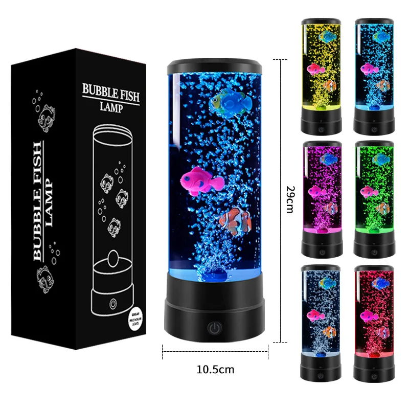 LED Fish Lamp Ambient Night Light Remote Control Color Changing Decorative Lights Aquarium Birthday Gift For Children bulb light