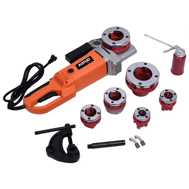 

6 Dies Portable Electric Power Pipe Threading Machine Kit 1/2" To 2" Sizes