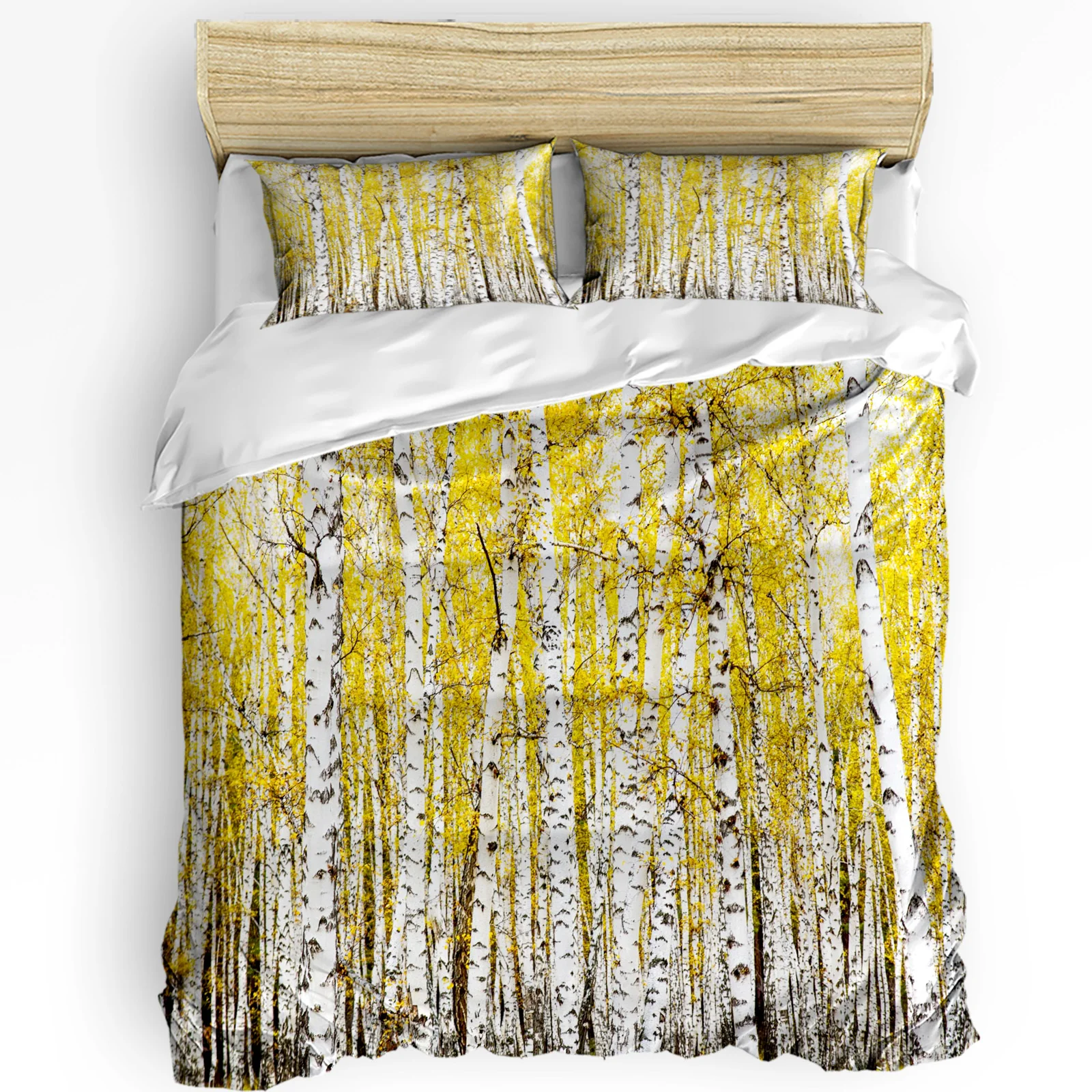 

Plant Yellow Birch Tree Forest Bedding Set 3pcs Duvet Cover Pillowcase Kids Adult Quilt Cover Double Bed Set Home Textile