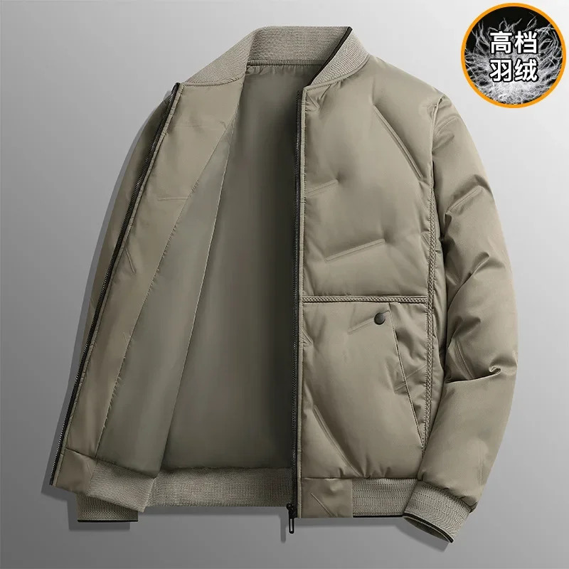 2026 Winter New Fashion Men's Solid Color Casual Trendy Simple Basic Goose Down Jackets High Quality Male Clothes Coats Tops