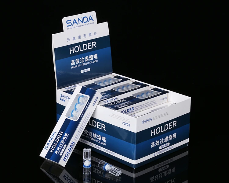 

Cigarette Holder Blue Shield Disposable Holder Efficient Filter Cigarette Holder 200pcs Cigarette Accessories Smoking Accessory