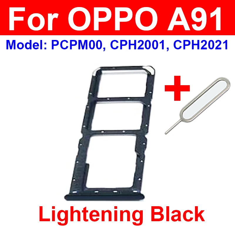 For OPPO A91 A92 A92s A93 4G 5G  Card Slot Adapter Reader Sim Card Tray Holder Replacement Repair Parts