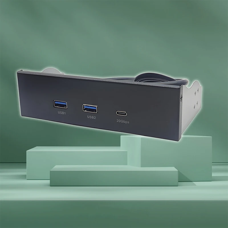 2-портовый USB 3.2 GEN1 5 ГБ + 1-портовый адаптер-концентратор TYPE-C 10/20 ГБ USB3.0 19-контактный Type-E для настольных ПК 5,25-дюймовый компакт-дисков с отсеком USB3.2 Передняя панель