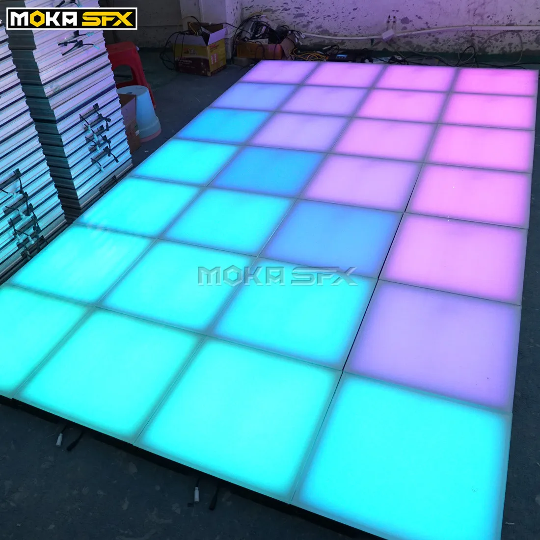 40pcs/lot Interactive Dance Floor RGB 3in1 SD Card Control  LED Light Up Floor Wedding Floor for Sale