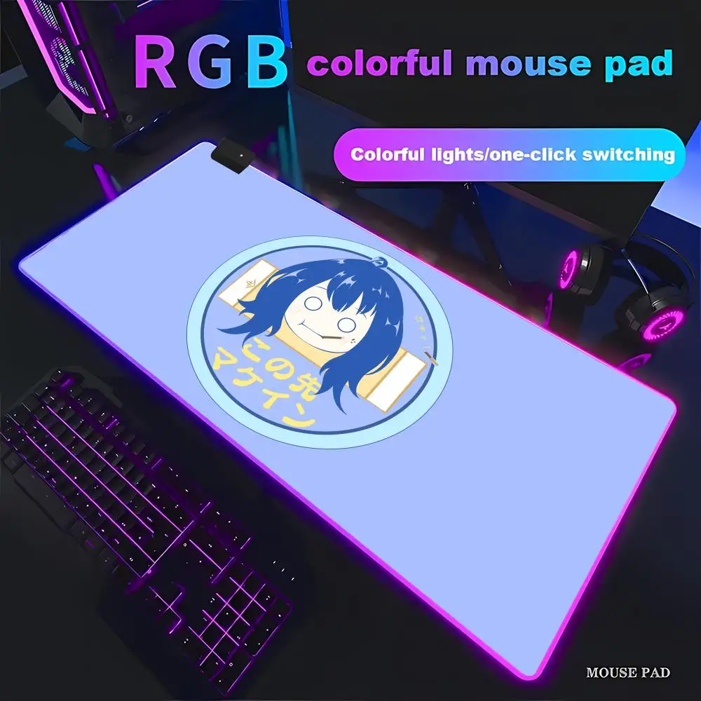 

Аниме Too Many Losing Heroines Yanami Anna Коврик для мыши RGB Игровой коврик для мыши Gamer Большой светодиодный светильник Коврики для мыши Компьютерный коврик Нескользящий