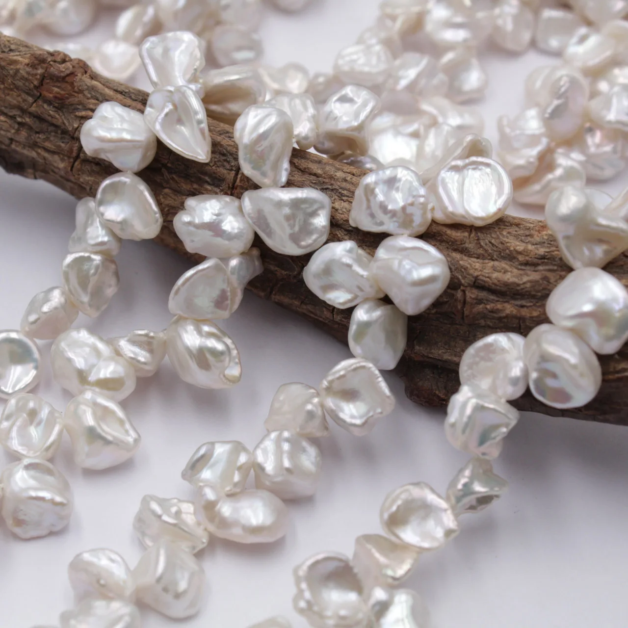 Natural Baroque Shaped Pearl 8-9mm Natural Irregular Keshi Pearl Beads Diy Petal Pearl Strand