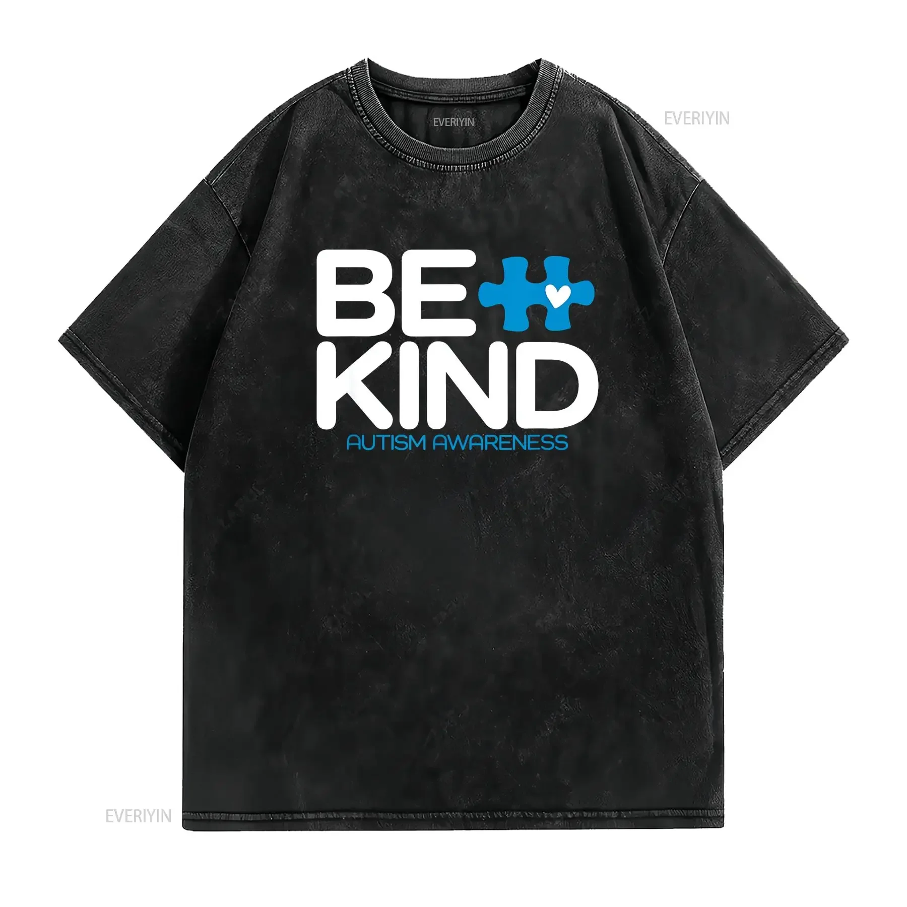 Autism Be Kind T Shirt Kids Awareness vintage Washed Stylish designer clothes Stretched fashion Top For Everyday Wear