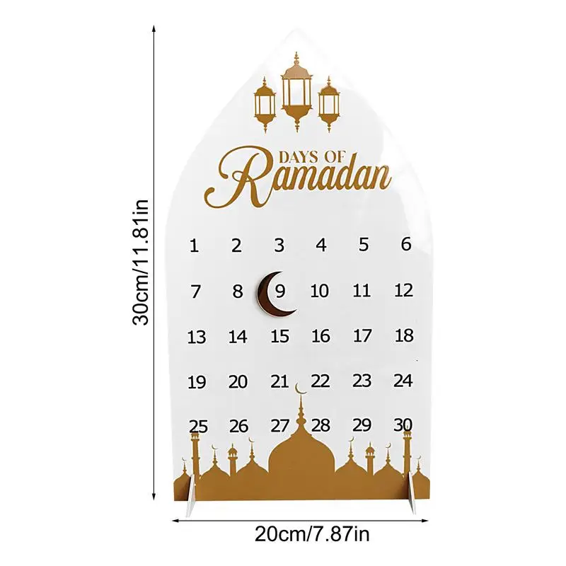 Ramadan Advent Countdown Calendar Eid Advent Calendars 2025 Acrylic Desktop Eid Calendar Decor 30 Days Countdown Calendar