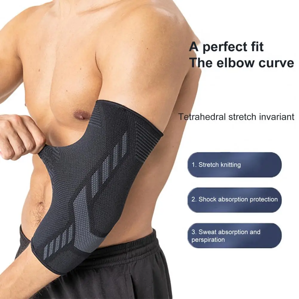 1Pc Elbow Brace Men Compression Elbow Support High Stretchy Elbow Not Tight Elastic Gym Sport Arm Sleeve For Sports