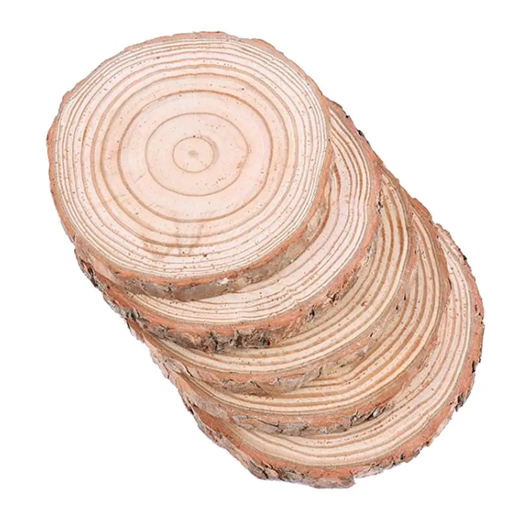 5pcs Natural Wood Slices Circles 9 10cm Empty Craft DIY Kits