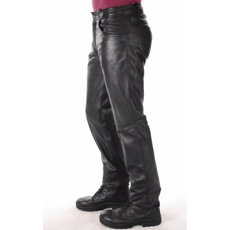 

Men High Quality Genuine Lambskin Real Leather Pant Fashionable Soft Trouser