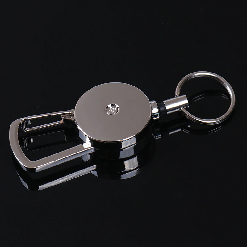 High Quality 1pcs 2.5cm Retractable Pull Key Ring Chain Belt Clip with Carabiner Reel Card Badge Holder Recoil Extends To 50cm