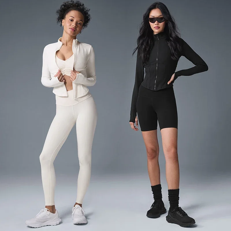 Nova deusa yoga espartilho completo zip jaqueta feminina confortável emagrecimento moda esportes ao ar livre fitness jogging yoga curvo topo