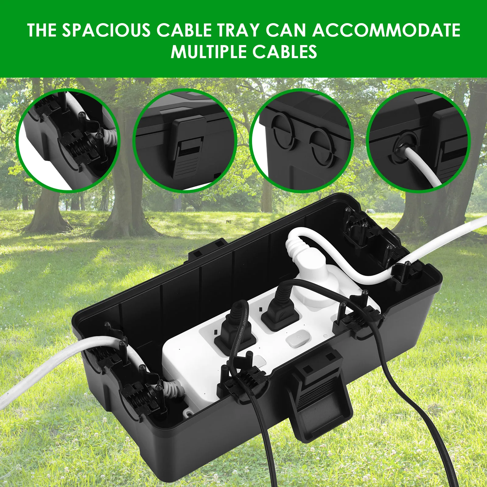 屋外電気ボックス 防水 耐候性接続ボックス 6ケーブルエント - Outdoor Power Strip With Cover のレビューと価格