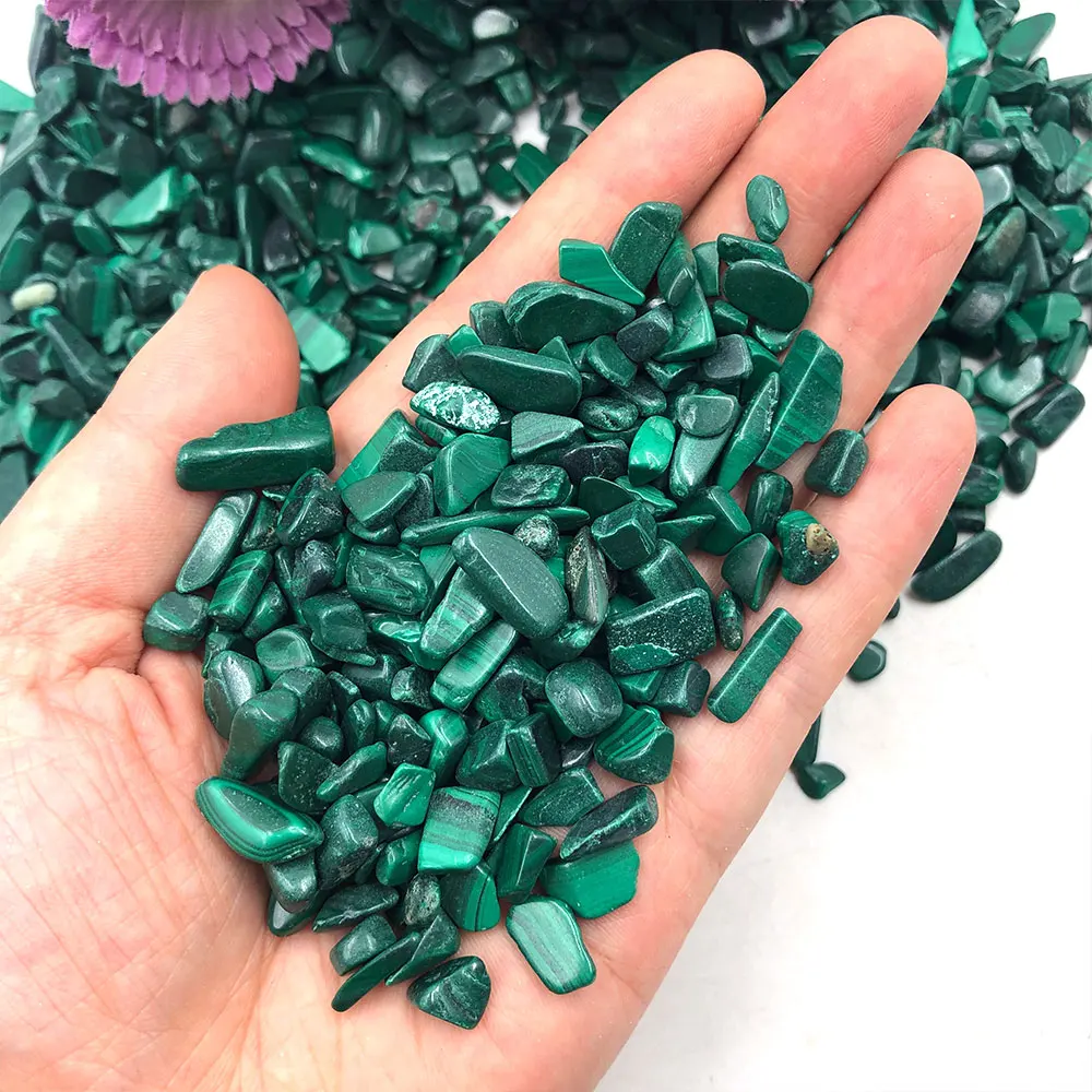 100g Bulk Natural Malachite Chips Crystal Quartz Stones Crystals Healing Home Decor Reiki Gravel Mineral Room Garden Decorations