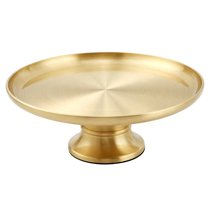 Metal Offering Tray for Fruit and Small Item Display, Round Serving Plate for Tea Table, Entry Table, Home Display and 37JD