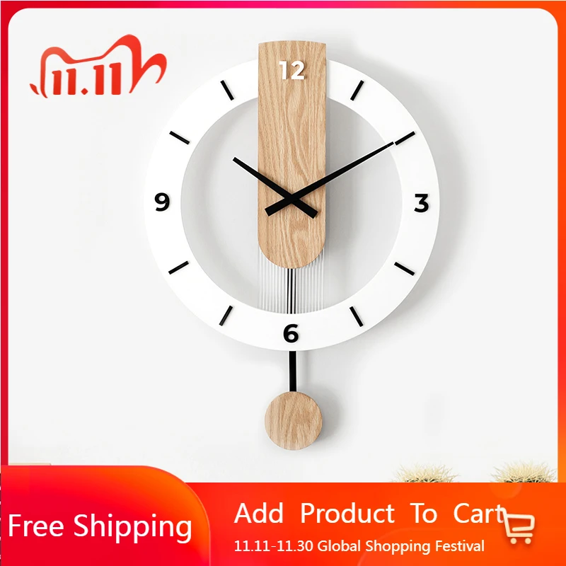 

Simple Aesthetic Clock Wall Alarm Digital Living Room Creative Silent Wall Watch Simple Round Relogio De Parede Home Design