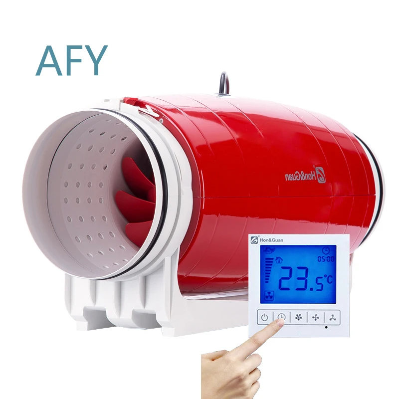 Commercial Exhaust Fan for Ventilation System Air Recuperator LCD Delay Timer High Pressure Silent 8 Inch Extractor De Aire