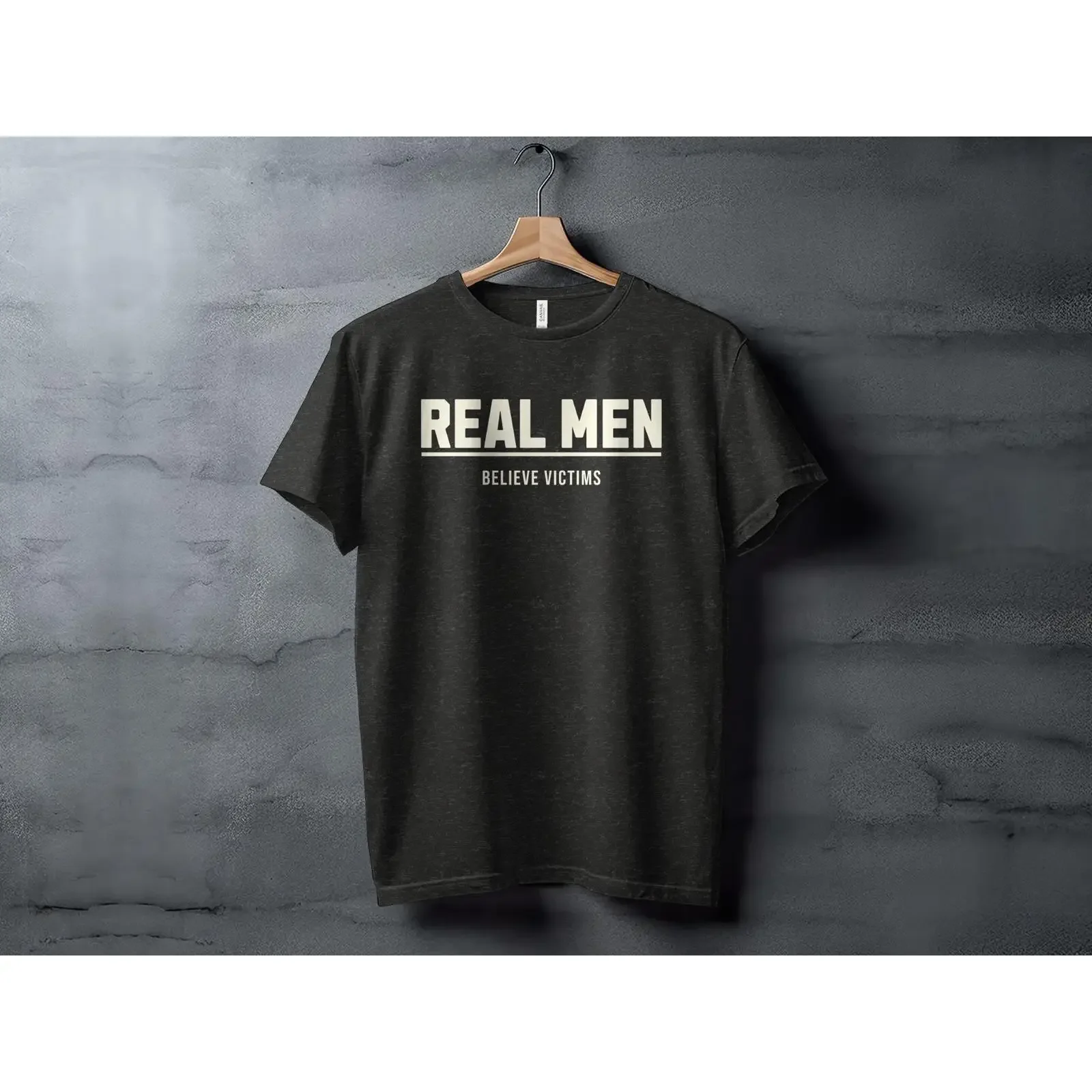 Real Men Believe Victims Ally Women's Reproductive Rights Trans T Shirt vintage Washed Breathable fashion Unisex homme