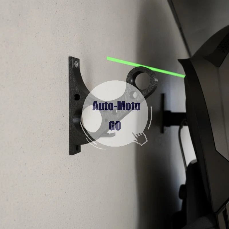 Wall Mounted Motorcycle Helmet Hanger Black Multi-Functional Easy Install Bracket for Keys Bags Caps Home Garage Storage