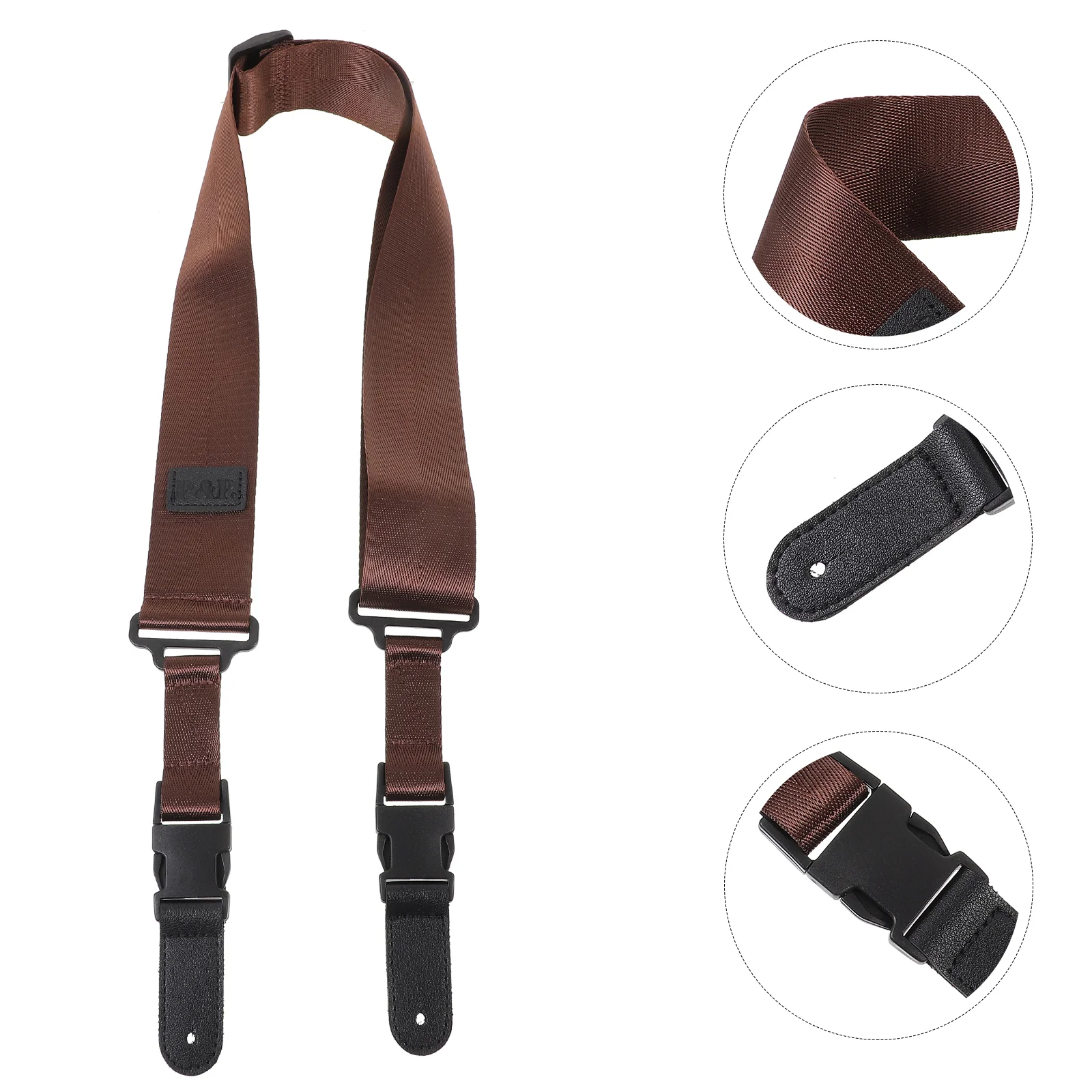 

Guitar Strap Nylon Folk Electric S502-a Brown Bass Adjustable Sling Shoulder Replacement Instrument Belt