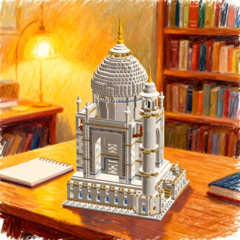 

3512 деталей MOC: Модульная модель Тадж-Махала, 2-уровневый городской пейзаж, строительные блоки, креативный подарок, DIY-набор для демонстрации, премиум-класс для взрослых и детей, для дома и рабочего стола