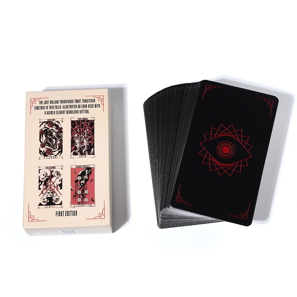 New Lost Hollow Tarot Deck with 80 Major and Minor 78 Card Pocket Size Deck Fortune Telling Game Divination Tools Zodiac Element