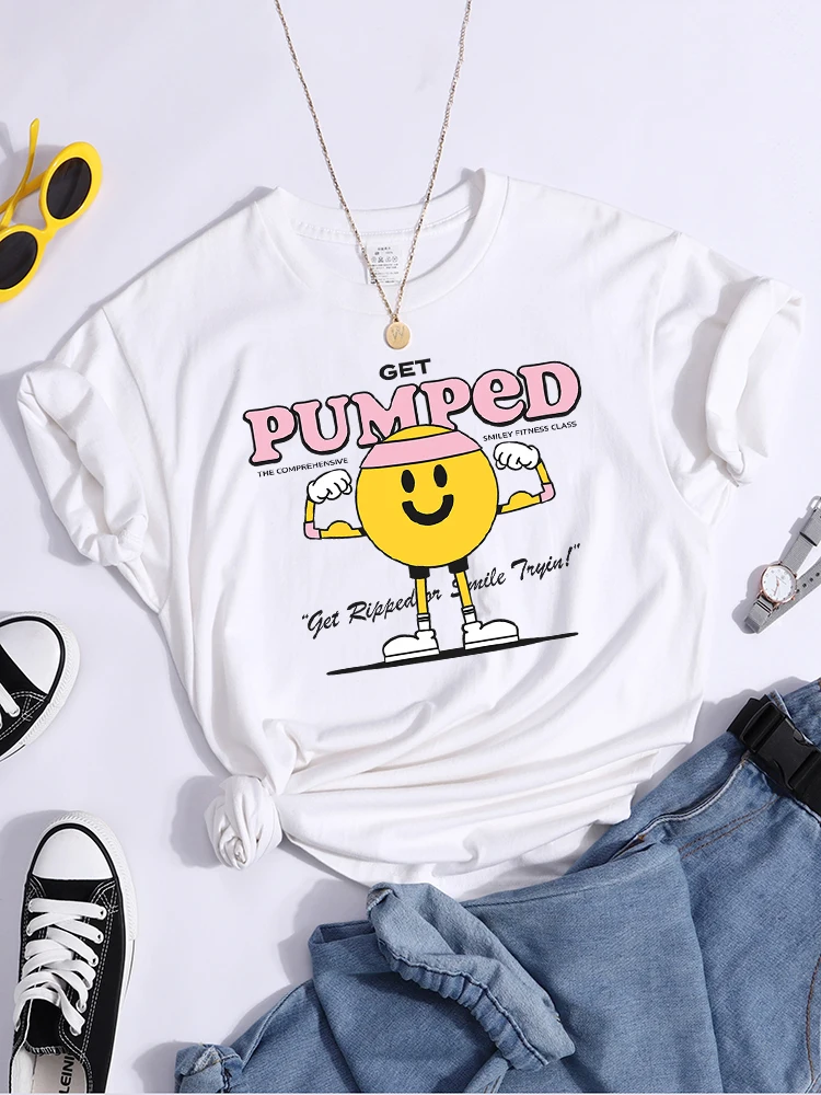 Get Pumped Fitness Class Exercise Tshirt Original Comfortable Tshirts Sport Loose Clothes Breathable Soft T-Shirts