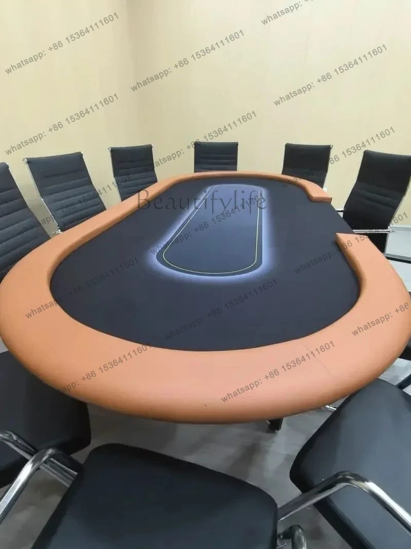 

Texas Poker Poker Table Full Set of De Pu Chess Room Suit Poker Table with Cover