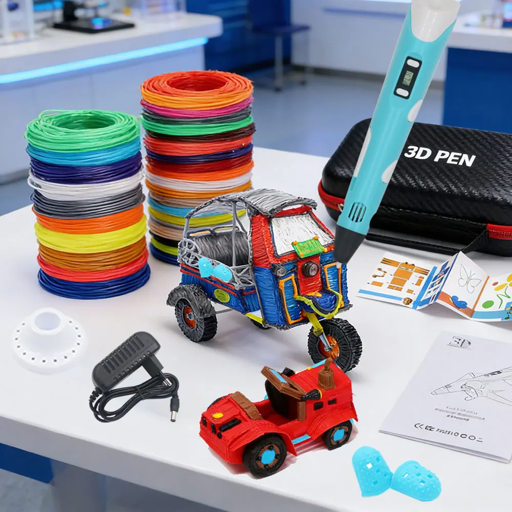 

Высококачественная 3D-ручка для печати с LED-дисплеем, адаптером питания, кейсом и PLA-филаментом – популярный подарок на день рождения или Рождество для детей