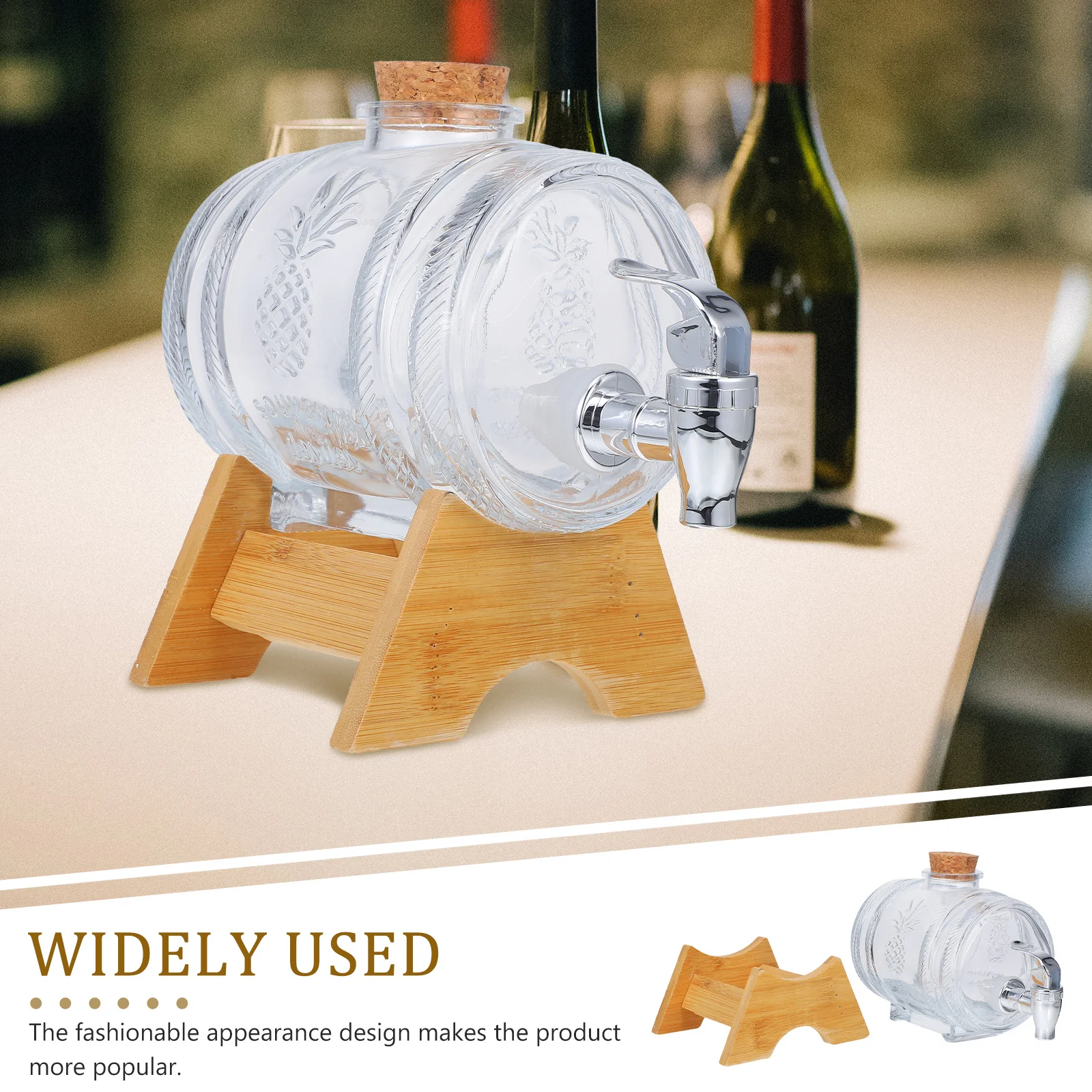 

1 Set Glass Wine Barrel Dispenser Beverage Storage For Brandy Whisky Port Vodka Rum Wedding Party Kitchen Bar Use