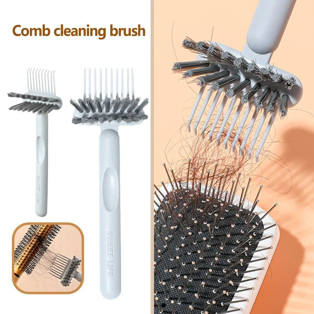 

2 In1 Comb Cleaner Delicate Cleaning Hair Brush Comb Embeded Tools Cleaning Comb Edge Tool Handle Hair Cleaner Brush