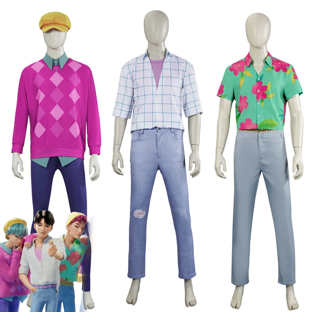 

Movie Kpop Demon Hunter Saja Boys Jinu Baby Abby Cosplay Costume Adult Men Top Pants Suit Uniform Halloween Carnival Clothes