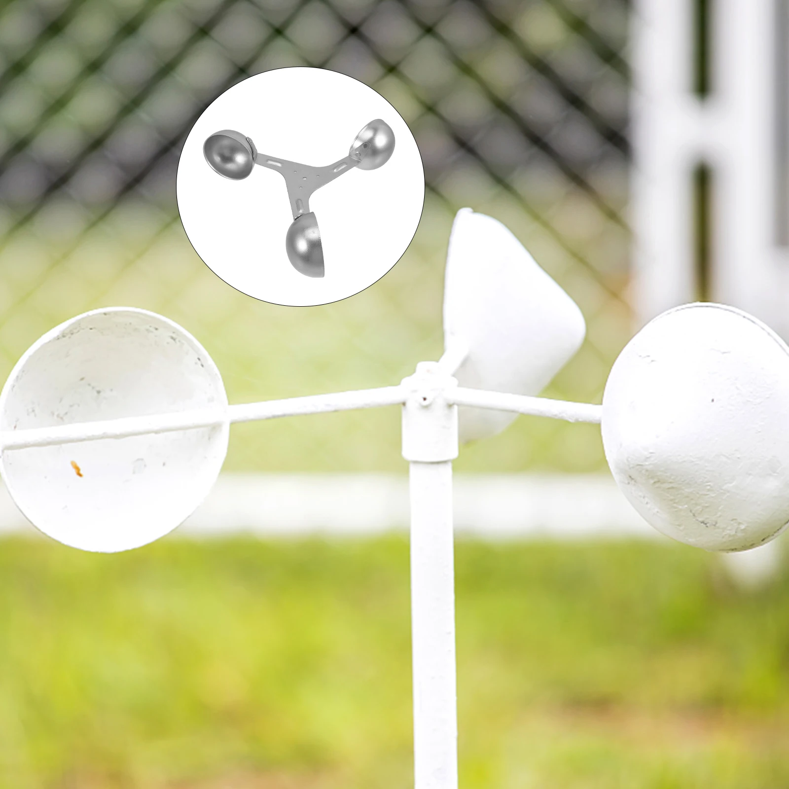 

3 Cups Sensor Anemometer Cup Measurement Silver Without Base Diameter 200mm Lightweight Easy Assemble Accurate Small