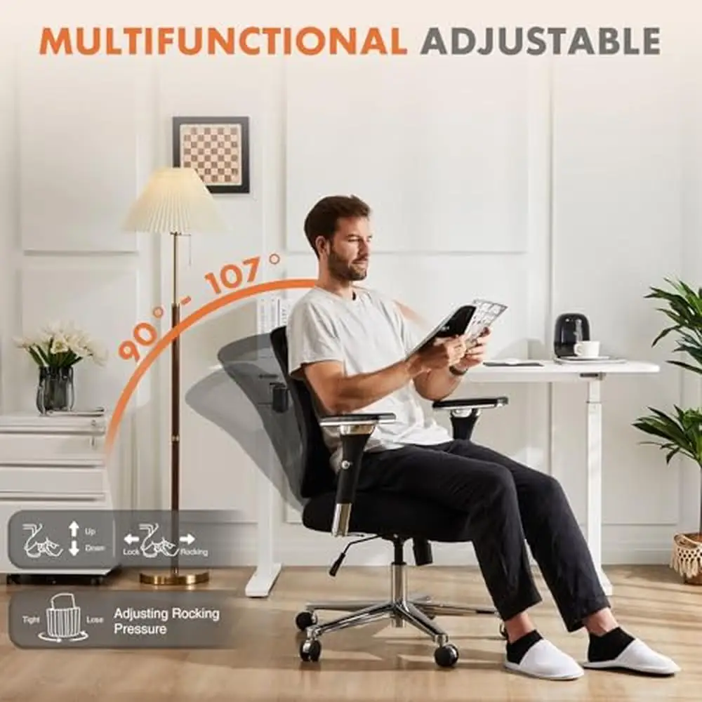 Silla de oficina grande y alta de alta resistencia con soporte Lumbar ajustable, asiento ancho, respaldo de malla, reposabrazos 3D, ruedas, capacidad de 500lbs