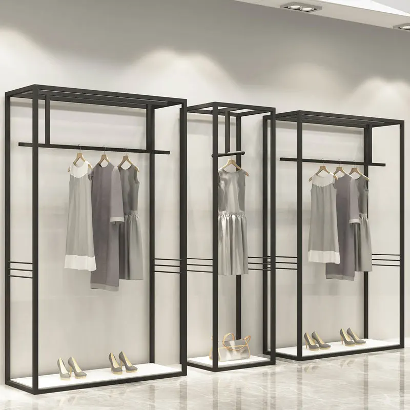 Clothing store display rack, floor-standing tall cabinet, men's and women's clothingstore shelf displayrack, hanging clothesr