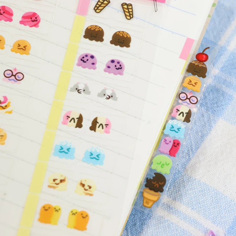 22/44 قطعة من علامات تبويب الفهرس المزخرفة بطابع الآيس كريم اللطيف وعلامات المرجعية، مثالية للمجلات والدفاتر الملاحظات وإكسسوارات المذكرات