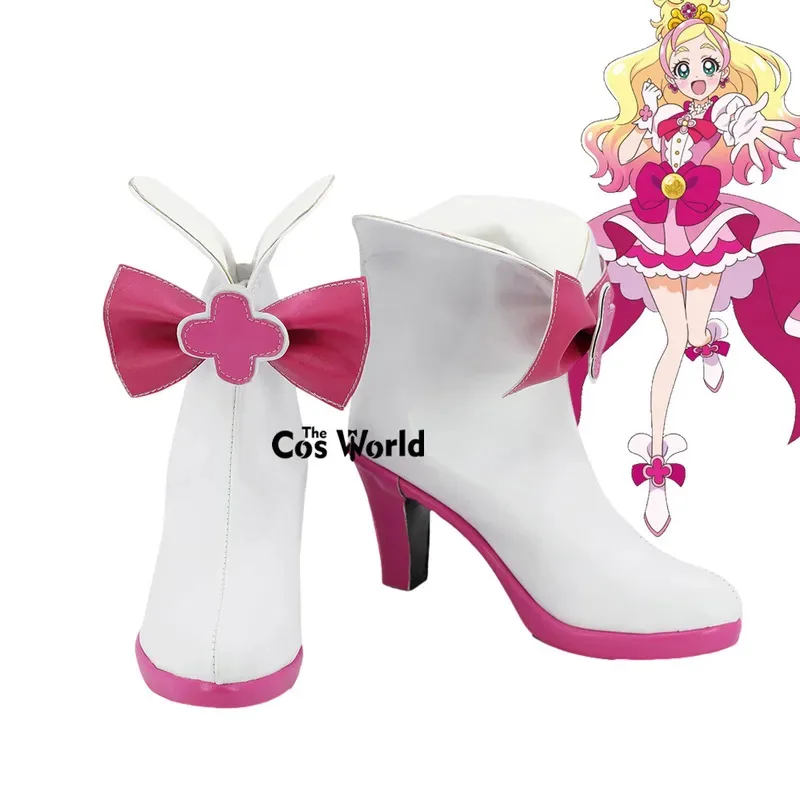 

Pretty Cure Precure Haruno Haruka Cure Flora Anime Customize Cosplay High Heels Shoes Boots
