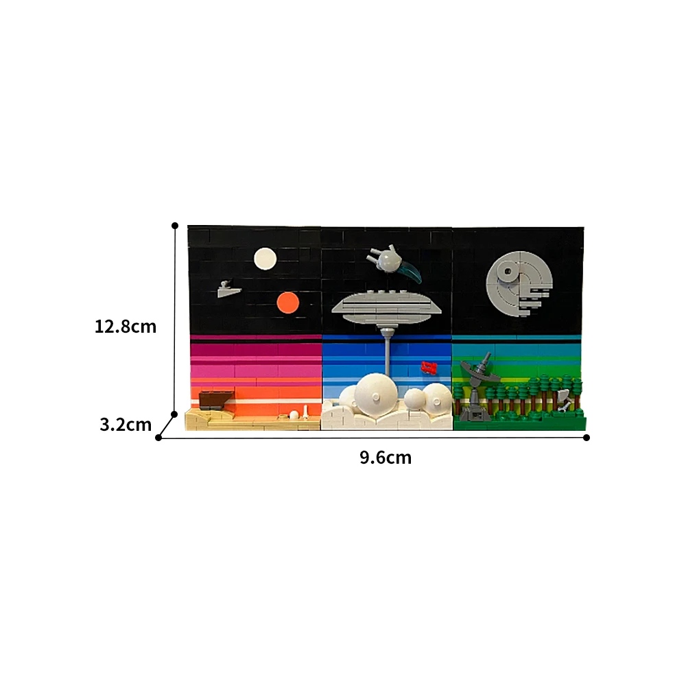 MOC جديد حرب الفضاء عصر بنة حكايات عصر الفضاء بطاقة بريدية مجموعات MOC منضدية حلية كتل ألعاب أطفال هدية الكريسماس