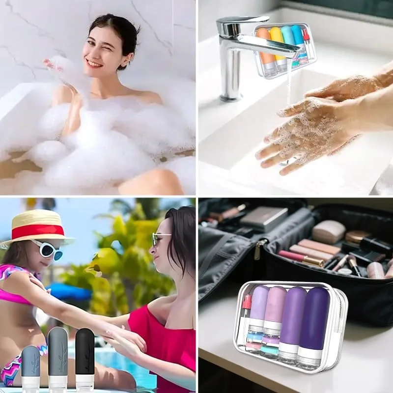 مجموعة زجاجات سفر مكونة من 16 قطعة، حاويات سيليكون قابلة للعصر مانعة للتسرب، مناسبة لمستلزمات النظافة والشامبو والغسول وجل الاستحمام #6