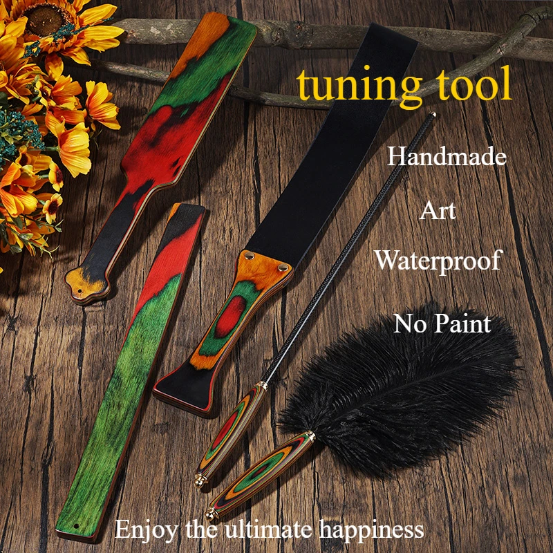

Flirtatious Feather Stick Sex Toys Set up Racket Leather Tape Tools Spanking Toys